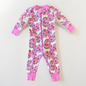 Hanna Andersson Size 12-18 Months Baby Zip Sleeper Pink Rainbow Unicorns